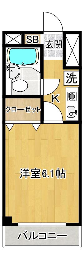 メルシー用賀(1K/4階)の間取り写真