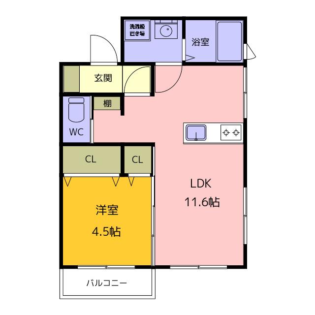 篠原歯科ビル(1LDK/4階)の間取り写真