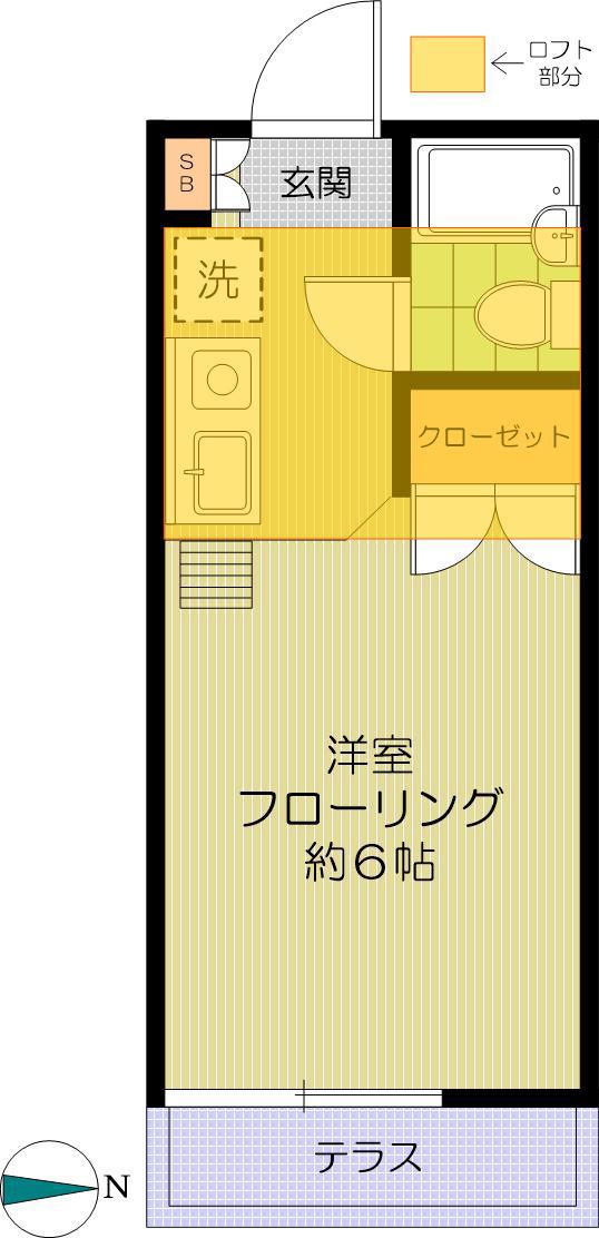 メゾン長澤(ワンルーム/1階)の間取り写真
