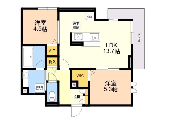D-RESIDENCE諸岡(2LDK/1階)の間取り写真