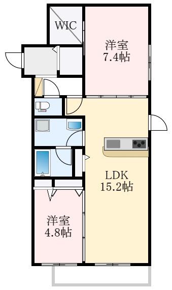 LUMIERE MAISON(2LDK/1階)の間取り写真