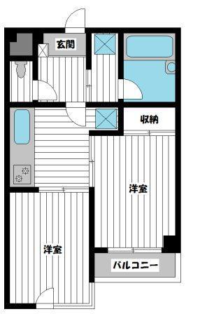 レスポワール(2DK/2階)の間取り写真
