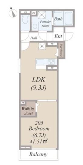 NEST下北沢(1LDK/2階)の間取り写真