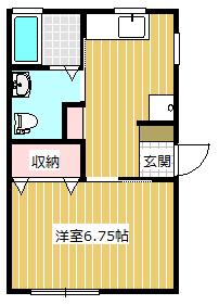 MSフラット(1DK/1階)の間取り写真