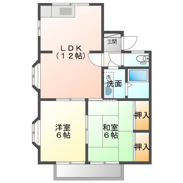 サンハイム(2LDK/2階)の間取り写真