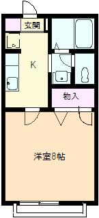 プロヴァンス MII(1K/2階)の間取り写真