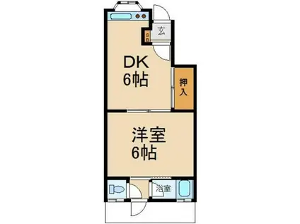 石津コーポMT(1DK/1階)の間取り写真