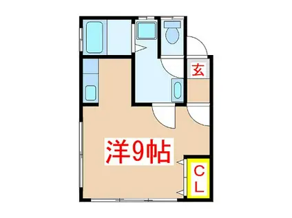 ミューズコート西陵(ワンルーム/2階)の間取り写真