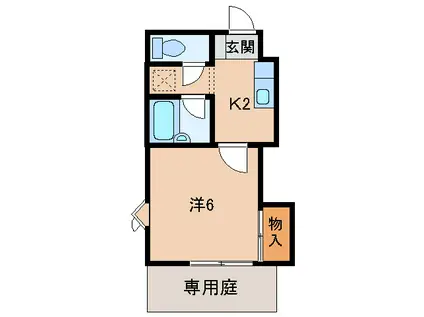 フラット貴志II(1K/1階)の間取り写真