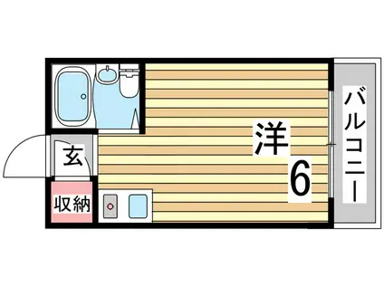スカイコート(ワンルーム/2階)の間取り写真
