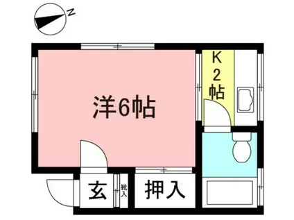 大野荘(1K/2階)の間取り写真