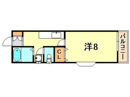 フローラル須磨(1K/1階)の間取り写真