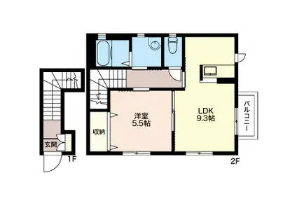 ナチュールあんず シャーメゾン(1LDK/2階)の間取り写真