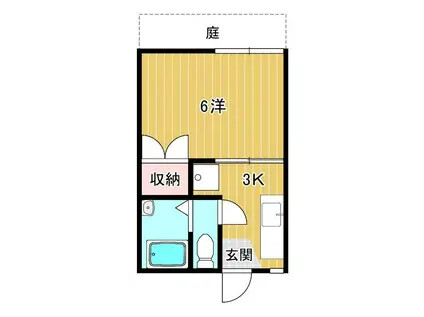 桜山ハイツ(1K/1階)の間取り写真