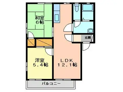 エターナル千曲(2LDK/2階)の間取り写真