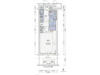 エステムコート梅田・天神橋IIグラシオ(1K/7階)の間取り写真