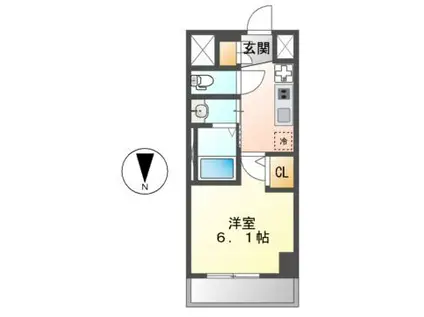エステムコート名古屋新栄IIIグローリィ(1K/12階)の間取り写真
