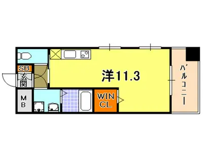 サムティ三宮レガニール(ワンルーム/2階)の間取り写真