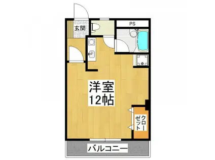山本レンターマンション(ワンルーム/3階)の間取り写真