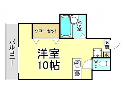 陣山ハイマート(ワンルーム/6階)の間取り写真