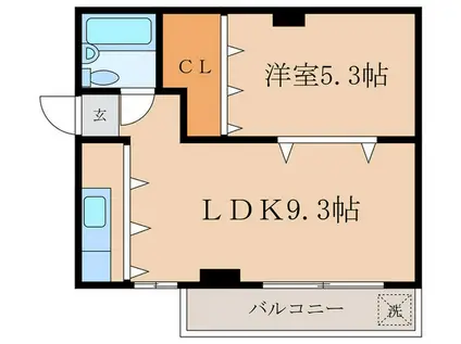 マツグママンション(1LDK/3階)の間取り写真
