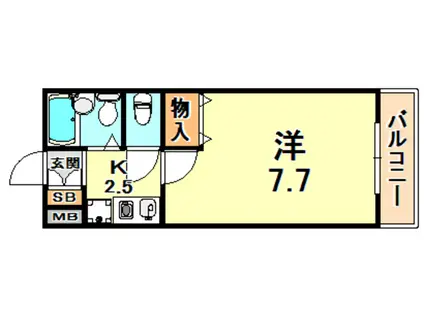 シェレナ六甲(1K/5階)の間取り写真