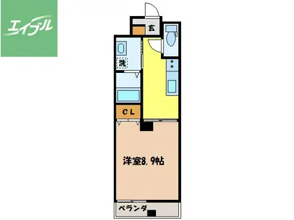 親和ハイツ(1K/4階)の間取り写真