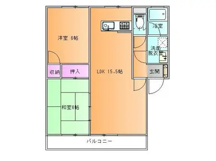 パストラルフォート(2LDK/2階)の間取り写真