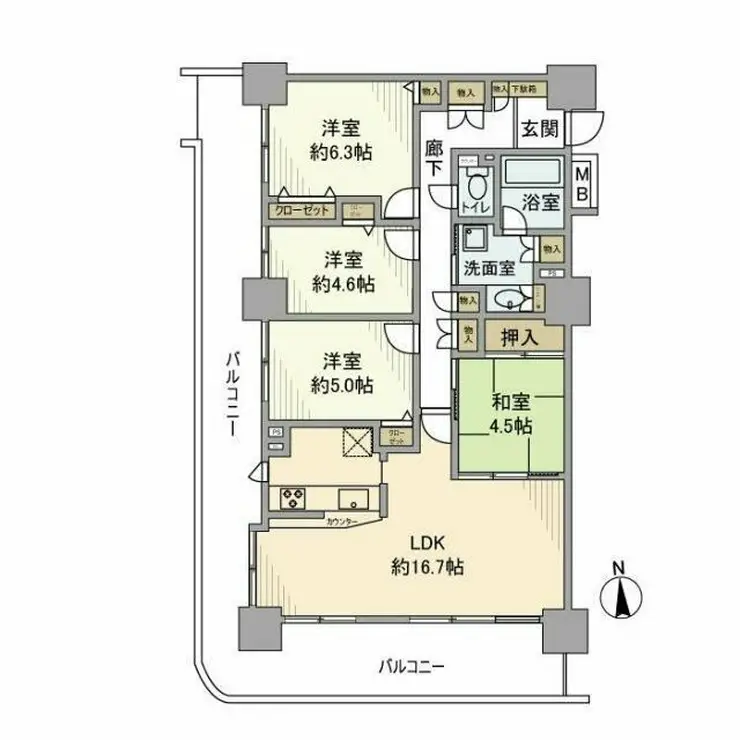 フォーラスタワー所沢 24階階 間取り