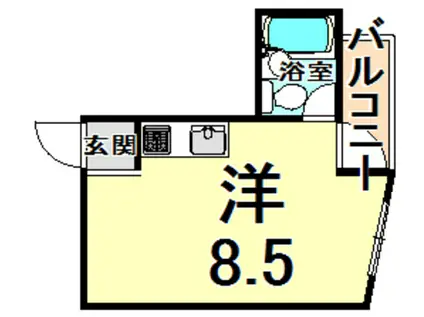 ハイツアルペン伊丹(ワンルーム/5階)の間取り写真
