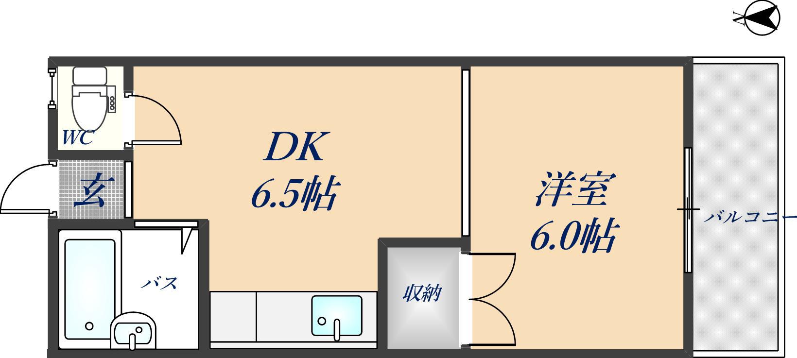 第2マウントハイツ(1DK/4階)の間取り写真