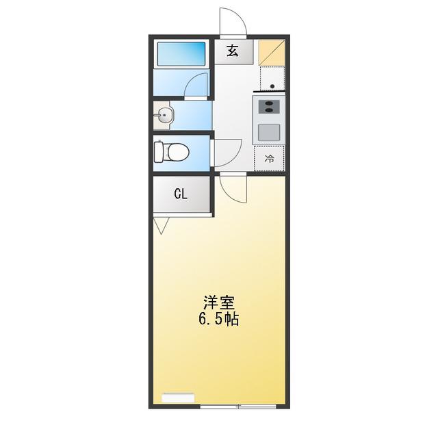 I-COURT KEMIGAWA(1K/2階)の間取り写真