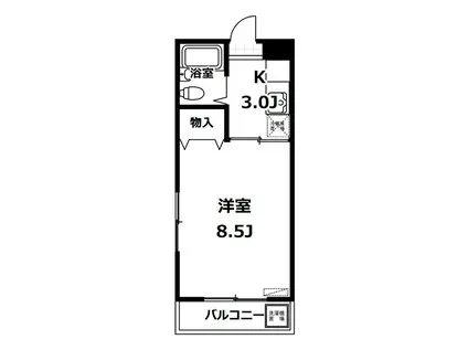 滝坂ハイツ(1K/1階)の間取り写真