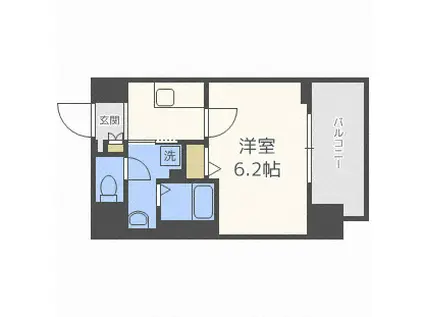 セオリー夕陽丘DOOR(1K/6階)の間取り写真