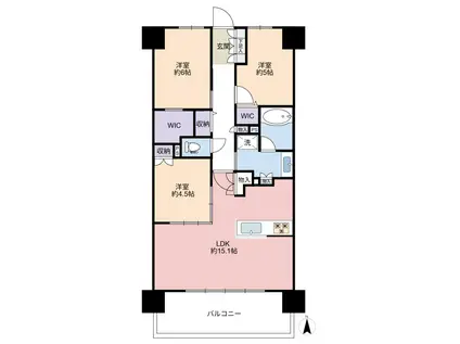 エクセレントシティ本厚木駅前(3LDK/13階)の間取り写真