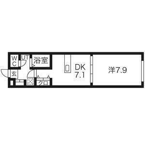 アスコット古川II番館(1DK/1階)の間取り写真