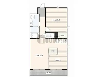 ポルテ ボヌール(2LDK/2階)の間取り写真