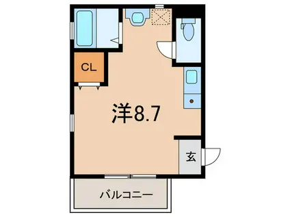 CAMELLIA(ワンルーム/2階)の間取り写真