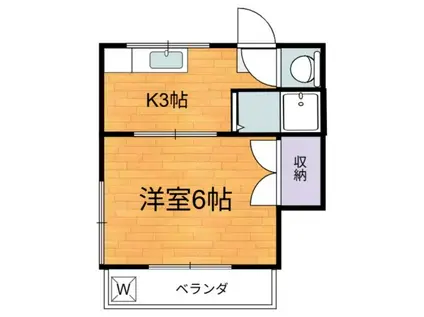 ラフォーレユー(1K/2階)の間取り写真