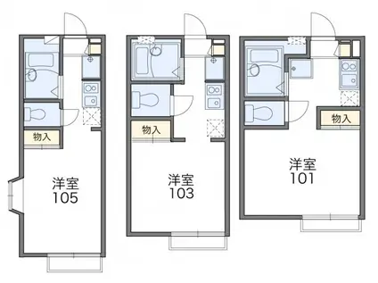 横浜とつか(1K/1階)の間取り写真