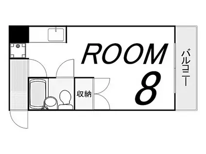 リングッド(ワンルーム/2階)の間取り写真