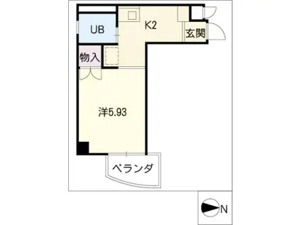 ピア向が丘(1K/3階)の間取り写真