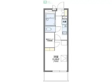 レオパレスシャルール(1K/1階)の間取り写真