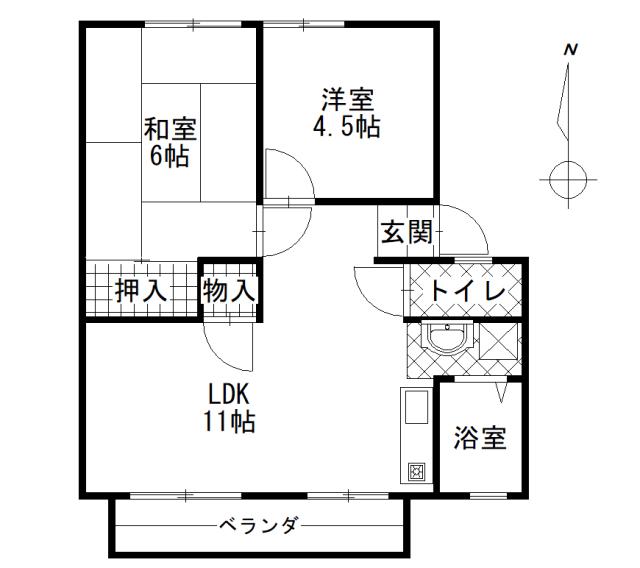 コーポアオイ(2LDK/2階)の間取り写真