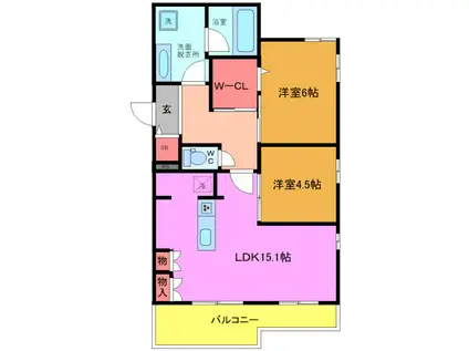 プランドール南流山(3LDK/2階)の間取り写真