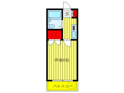 フォーシーズン要町(1K/2階)の間取り写真