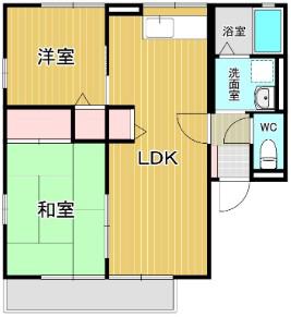 シティハイム手倉田(2LDK/2階)の間取り写真