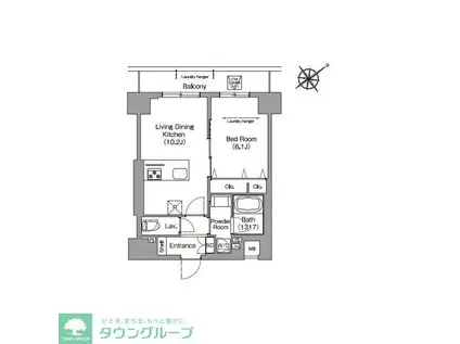 HF押上レジデンス(1LDK/3階)の間取り写真