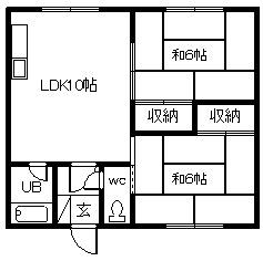 グリーンハイツ(2LDK/2階)の間取り写真