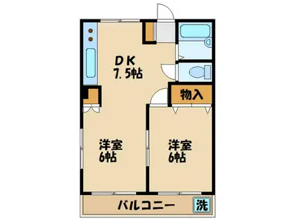 府中フジビル(1LDK/3階)の間取り写真